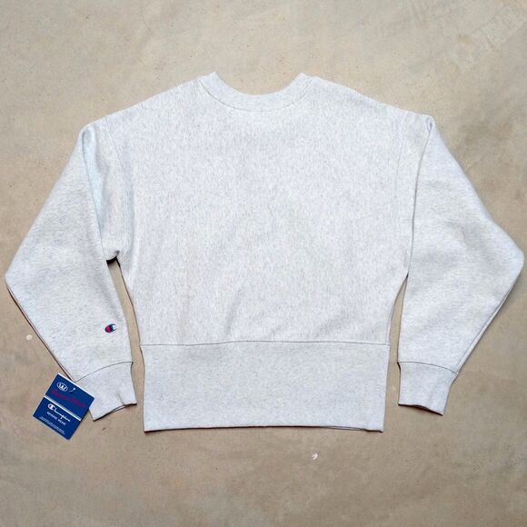 NWT Champion Women’s Reverse Weave Gray Retro Henley Sweatshirt - Size Small - Picture 7 of 11